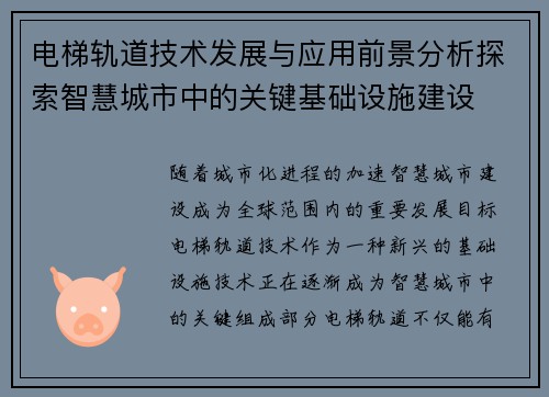 电梯轨道技术发展与应用前景分析探索智慧城市中的关键基础设施建设